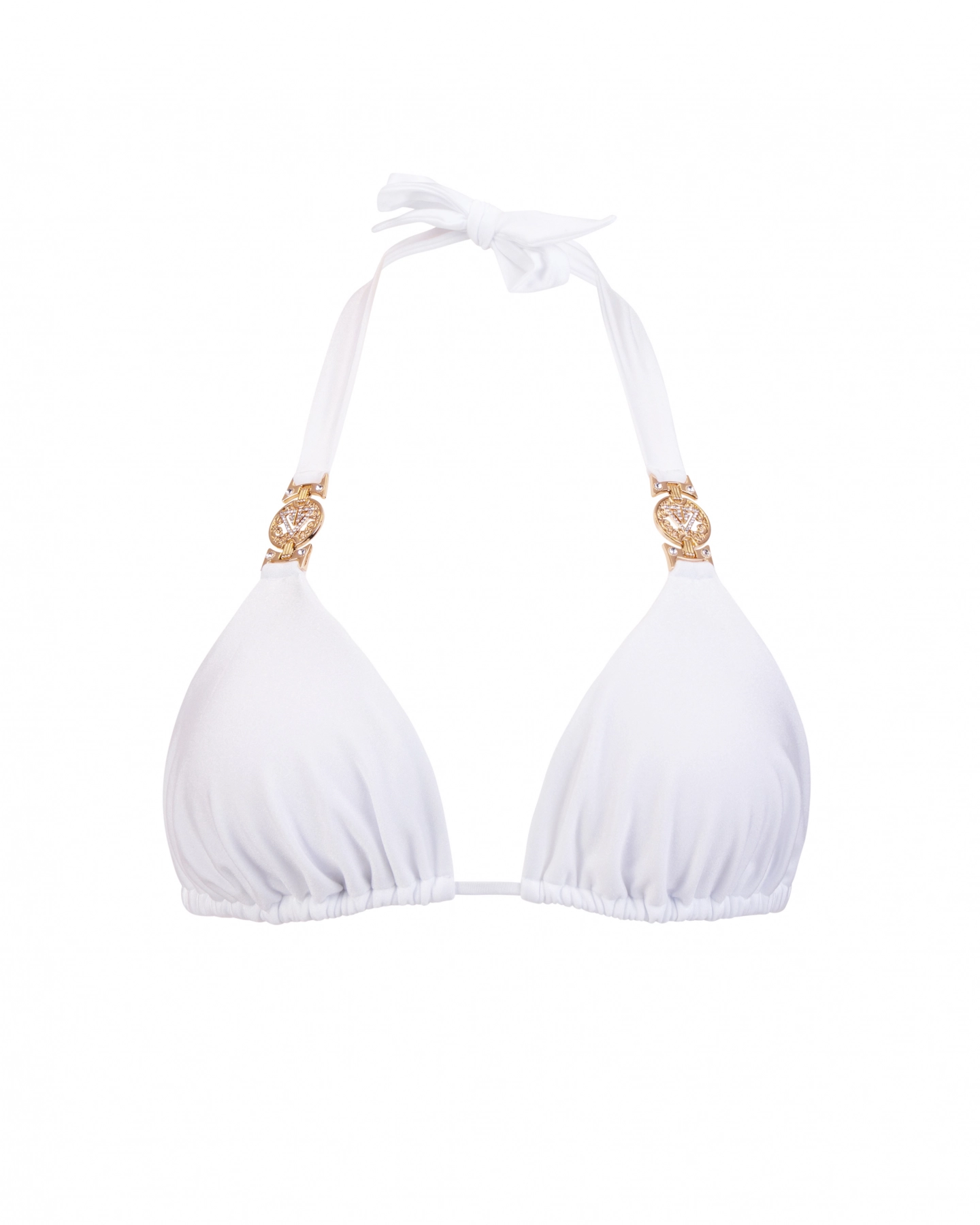 White Triangle Bikini Top With Removable Pads S Vivien Vance